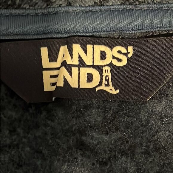 Lands’ End “Evening Blue Heather”‎ Sweater Fleece Jacket Size M (10-12) - Picture 11 of 15